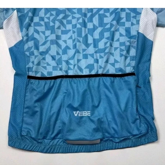 NEW! Women’s VEBE Sport 1/4 Zip Cycling Jersey Blue Top Athletic Bike Large - Picture 4 of 8